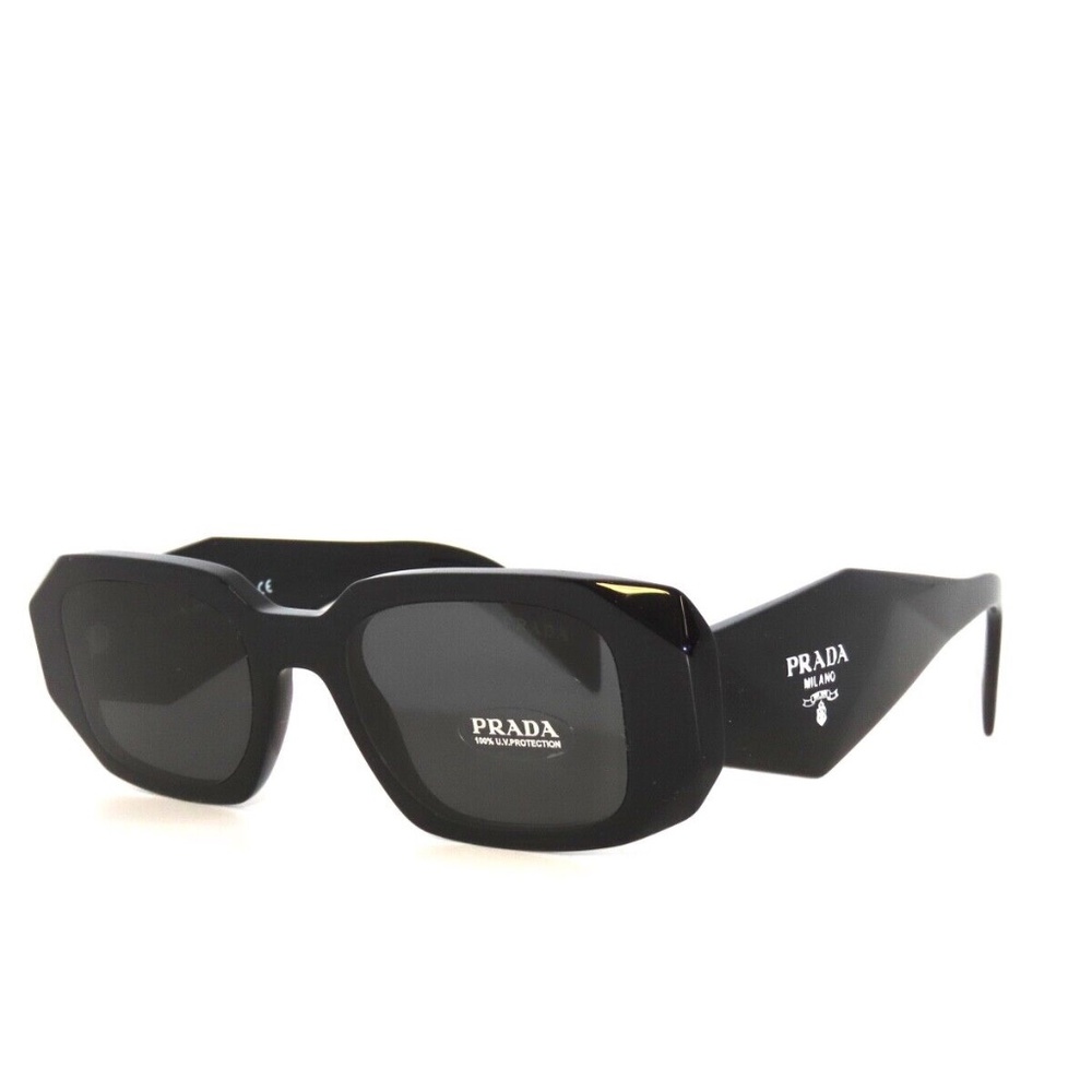 Prada SPR17WS 1AB5S0 Black Gray Dark Gray Sunglasses